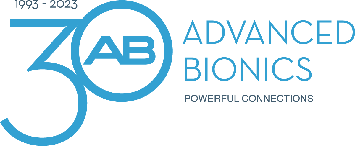 a logo celebrating 30 years of advanced bionics