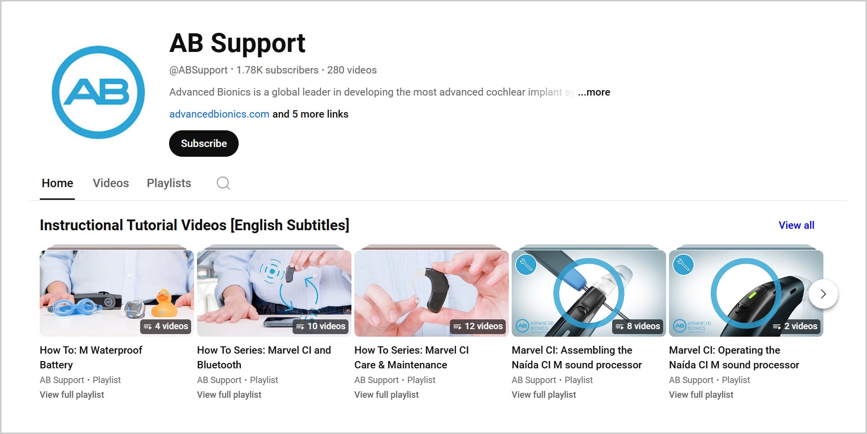 Preview of the AB Support Youtube Channel