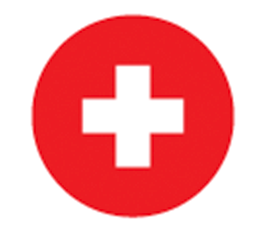 Round flag of Switzerland