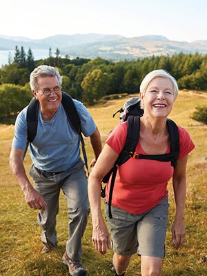 senior couple hiking