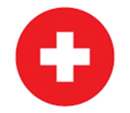 Round flag of Switzerland