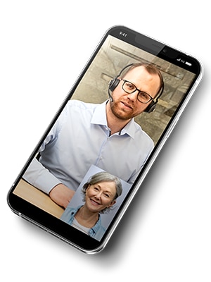 remote programming used on mobile device to virtually meet hearing care professionals 