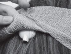 Mark bandage one full wrap