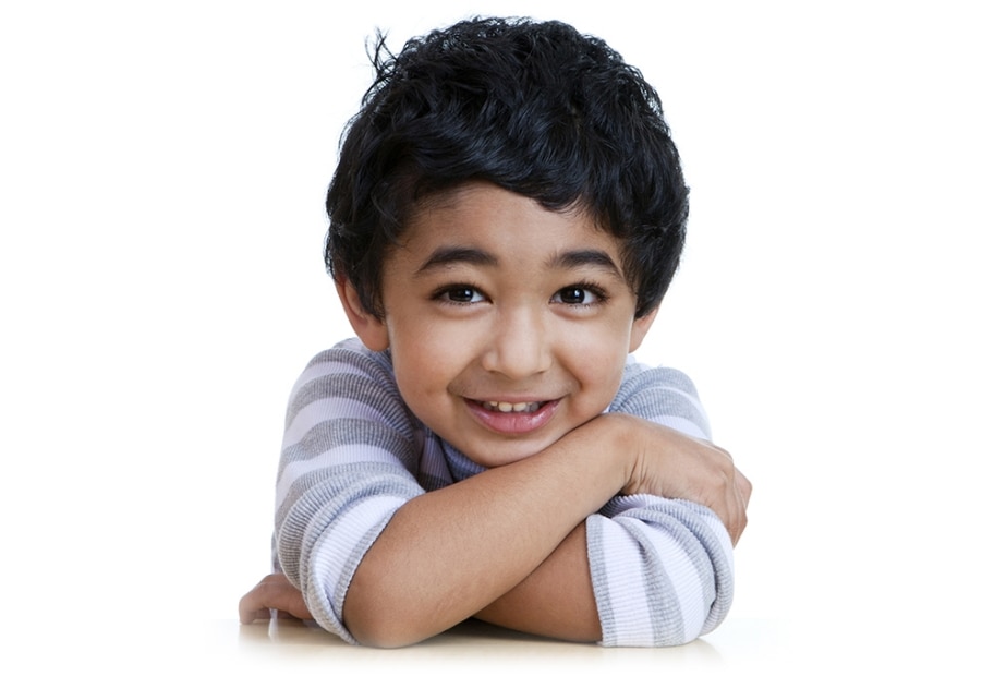 Young boy facing camera