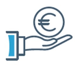 Icon of hand holding a Euro coin