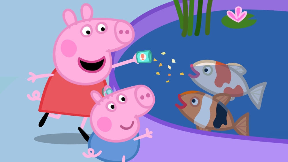 In nieuwe afleveringen is te zien dat George, het jongere broertje van Peppa Pig, een gehoorapparaat draagt