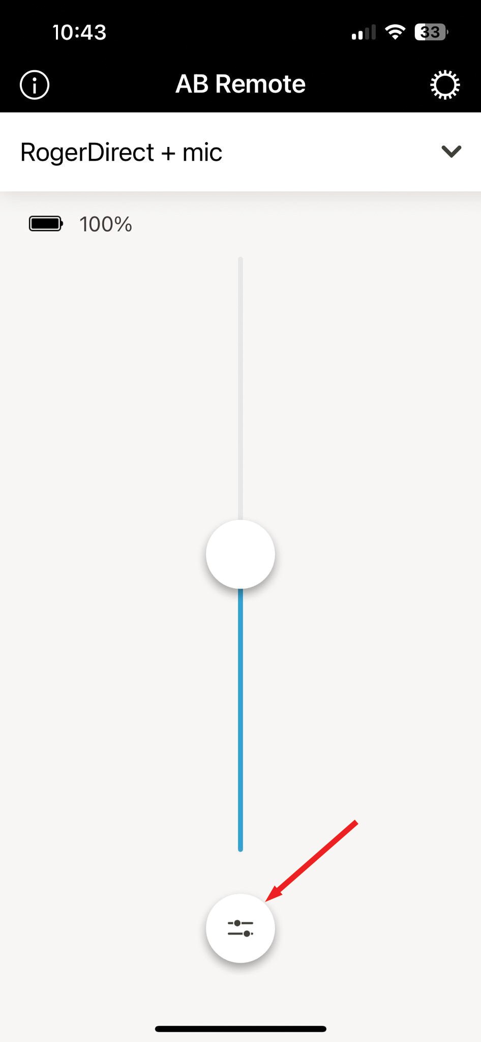 Omgevingbalans Roger aanpassen in AB Remote app