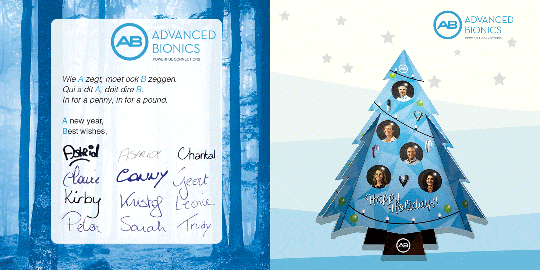 De allerbeste wensen voor de komende feestdagen en voor het nieuwe jaar namens het AB Benelux team