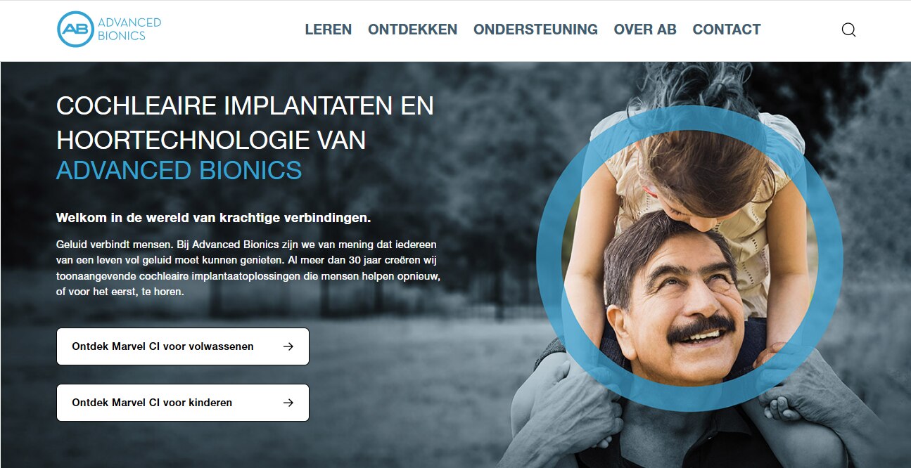 Afbeelding nieuwe website Advanced Bionics