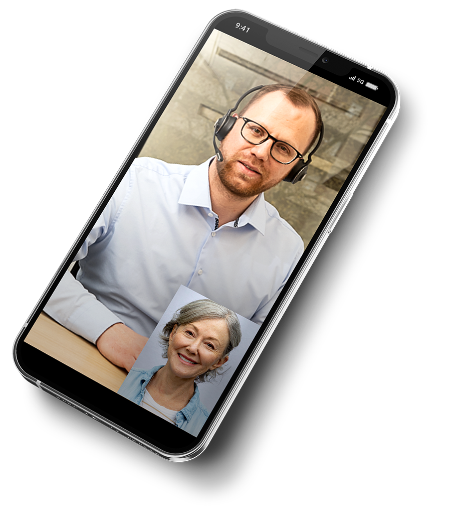 remote programming used on mobile device to virtually meet hearing care professionals 