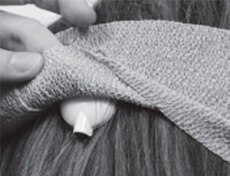 Removing headpiece with bandage in place - 1