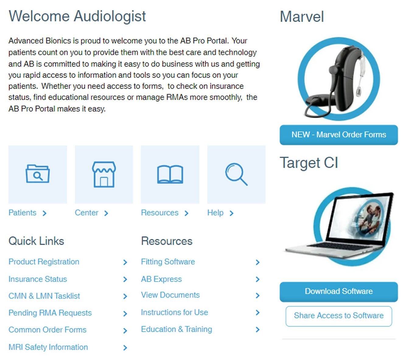 screenshot of proportal web page
