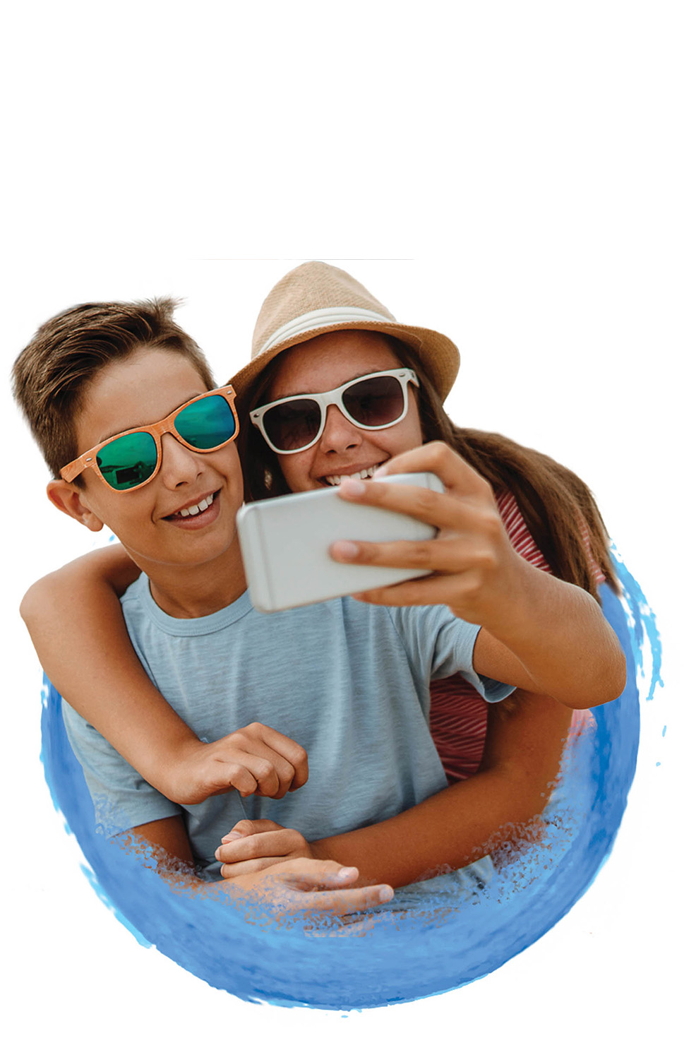 Two teens taking a selfie