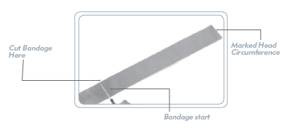 Corte la venda restante donde se superpone con el inicio de la venda.